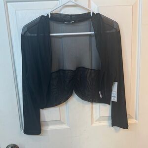 Francesca's Black Sheer Mesh Shrug